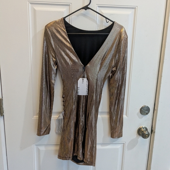 Dress the Population Emilia Gold Metallic Bodycon Dress - Picture 5 of 7